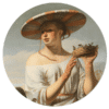 Muurcirkel - Meisje met de brede hoed